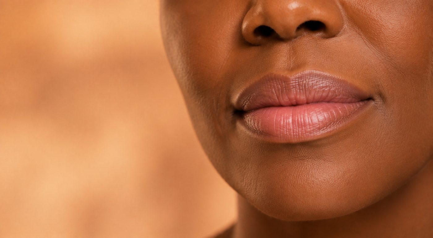 Lip neutralisation by Helen Walker, working with melanin-rich skin